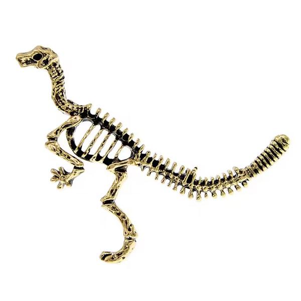 ピンズ ピン バッジ ブローチ  ( 金 恐竜 ティラノサウルス T-REX 怪獣 骨) 送料無料