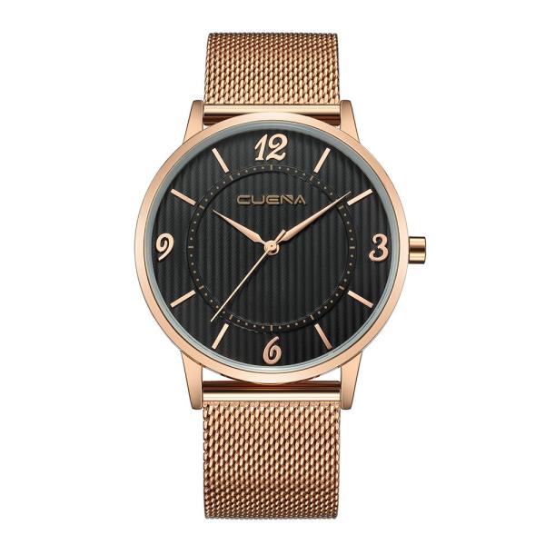 ミニマムデザイン シンプル 3針 /メンズ 男性クォーツ 腕時計 ウォッチ　cuena(文字盤/ブラ...