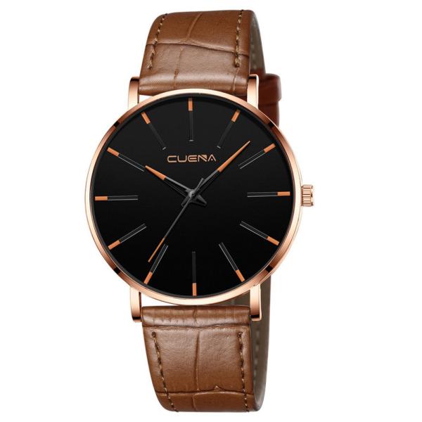 ミニマムデザイン シンプル 3針 /メンズ 男性クォーツ 腕時計 ウォッチ　cuena(文字盤/ブラ...