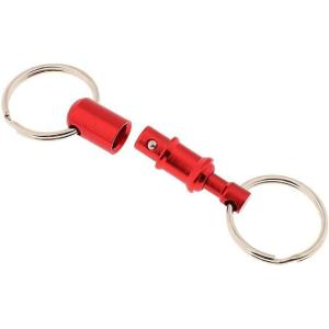アルミキーリリース 鍵 キーホルダー セパレート 分離 (赤 レッド)リング付
