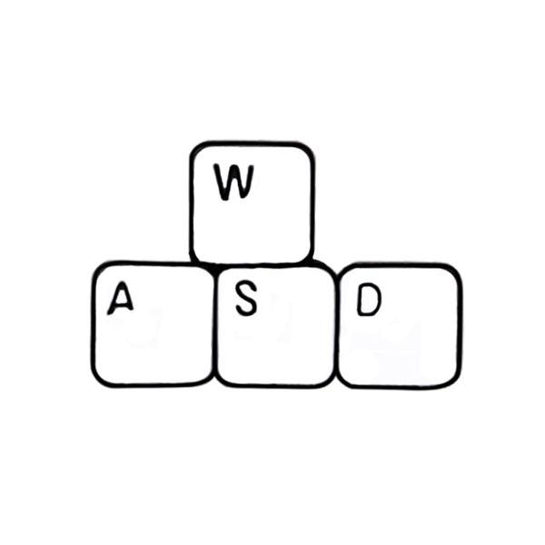 ピンズ ピン バッジ ブローチ バッヂ ( キーボード ゲーム WASD PC パソコン ) 送料無...