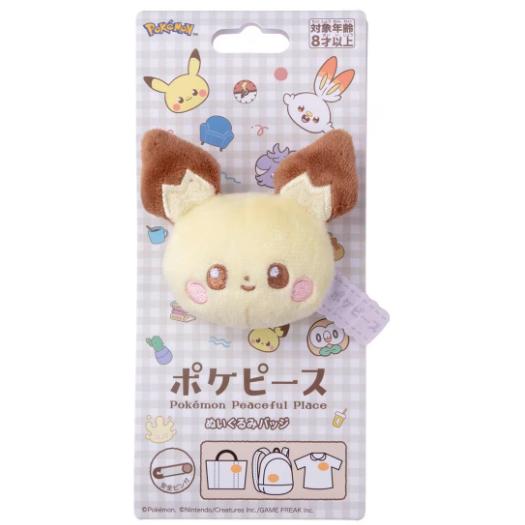 ポケモン　ポケピース　ぬいぐるみバッジ　ピチュー　4904790758041