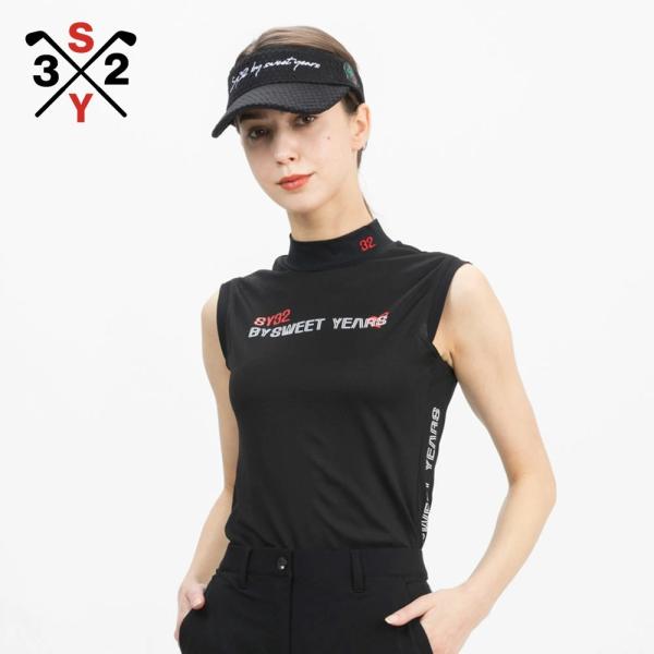 レディース ゴルフ ノースリーブ モックネック SY-32 UV加工 吸水速乾 抗菌防臭 接触冷感 ...