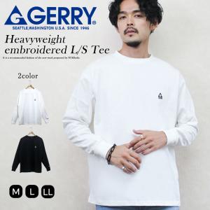 GERRY ジェリー ロンT メンズ レディース 長袖Tシャツ カットソー ワンポイント 刺繍 綿 シンプル 無地 アウトドア ストリート アメカジ 30代 40代｜nukhoric