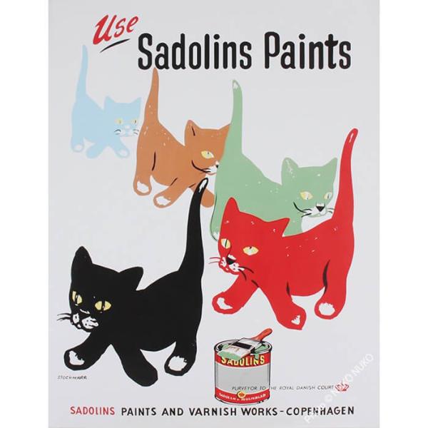おしゃれな猫ポスター サドリンペイント インテリアアート リプリント Erik Stocmarr
