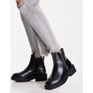 トップショップ (Topshop) レディース ブーツ シューズ・靴 Kai Zip Side Flat Boot In Black (ブラック)｜nul-select