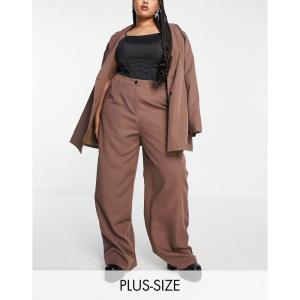 アイソウイットファースト (I Saw It First Curve) レディース ボトムス・パンツ I Saw It First Plus Wide Leg Trouser Co Ord In Mauve (ホワイト)｜nul-select