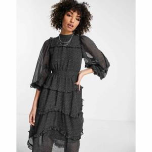 トップショップ (Topshop) レディース ワンピース ワンピース・ドレス Spot Ruffle Midi Dress - Multi ()｜nul-select