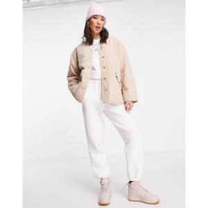 トップショップ (Topshop) レディース ジャケット アウター Quilted Ovoid Shirt Jacket In Stone (ベージュ)｜nul-select