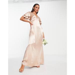 トップショップ (Topshop) レディース パーティードレス Vera Blend Bridesmaid Heart Cut Out Back Midi Dress In Blush - Lpink (ベビーピンク)｜nul-select