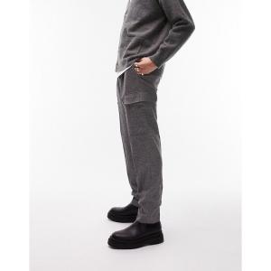 トップマン (Topman) メンズ カーゴパンツ ボトムス・パンツ Taper Pleated Cargo Trousers In Grey (グレー)｜nul-select