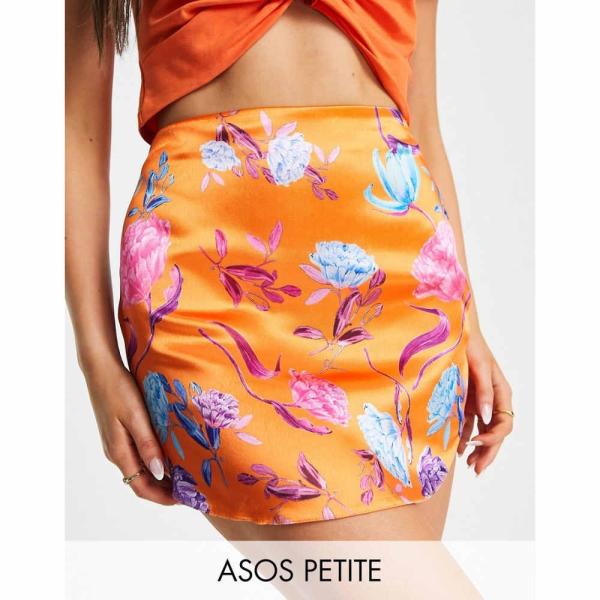 エイソス (ASOS Petite) レディース ミニスカート スカート Petite Satin ...