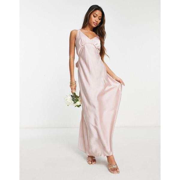 エイソス (ASOS DESIGN) レディース パーティードレス Bridesmaid Satin...