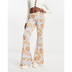 フリーピープル (Free People) レディース ボトムス・パンツ Bloom Floral Slinky Flared Trousers In Light Blue ()｜nul-select