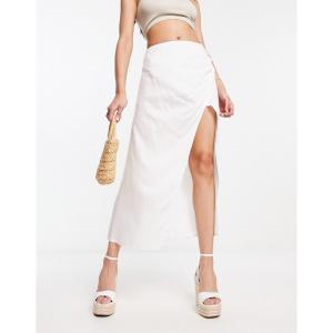 エイソス (ASOS DESIGN) レディース ひざ丈スカート スカート Natural Slub...