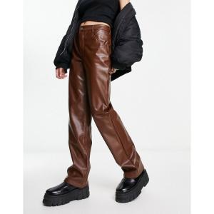 ゲス (GUESS Originals) レディース ボトムス・パンツ Pu Straight Leg Carpenter Trousers In Brown ()｜nul-select