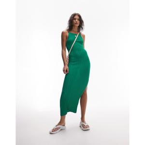トップショップ (Topshop) レディース ワンピース ワンピース・ドレス Knitted Open Back Strappy Midi Dress In Green (グリーン)｜nul-select