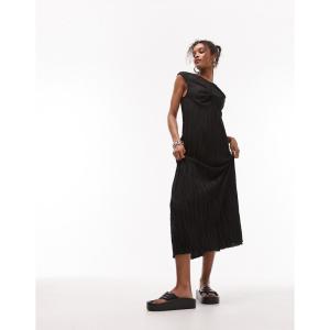 トップショップ (Topshop) レディース ワンピース ワンピース・ドレス Twist Front Textured Jersey Column Midi Dress In Black (ブラック)｜nul-select