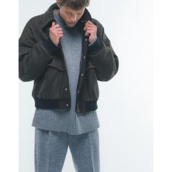 トップマン (Topman) メンズ ブルゾン アウター Raw Edge Wool Bomber ...