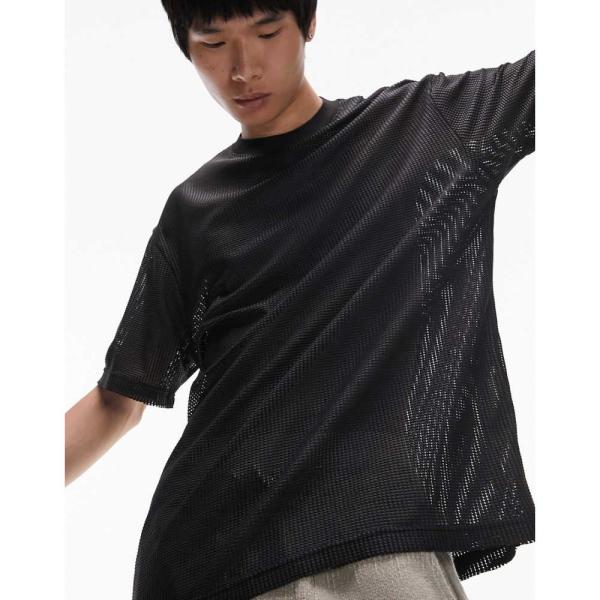 トップマン (Topman) メンズ Tシャツ トップス Oversized Mesh Faux L...