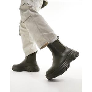 エイソス (ASOS DESIGN) メンズ ブーツ シューズ・靴 Wellington Boots In Khaki (カーキ)｜nul-select