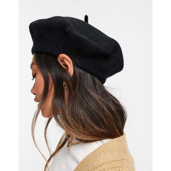 エイソス (ASOS DESIGN) レディース 帽子 Wool Beret With Improv...