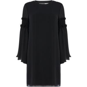 スポーツマックス (Sportmax Code) レディース ワンピース ワンピース・ドレス Palermo Dress With Ruffle Detail Flared Sleeve (Black)｜nul-select