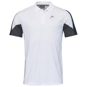 ヘッド (HEAD) メンズ ポロシャツ トップス CLUB Tech Polo Shirt (White/Dark Blue)｜nul-select