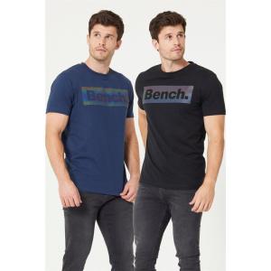 ベンチ (Bench) メンズ Tシャツ トップス Istanbul 2Pack T-Shirts (Black/Navy)｜nul-select
