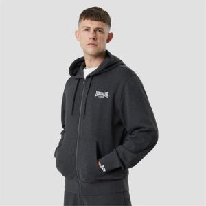 ロンズデール (Lonsdale) メンズ パーカー トップス Heavyweight Zip Hoodie (Charcoal Marl)｜nul-select