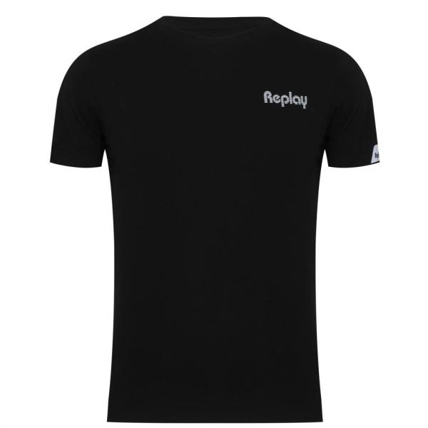 リプレイ (Replay) メンズ Tシャツ トップス Logo T-Shirt (Black)