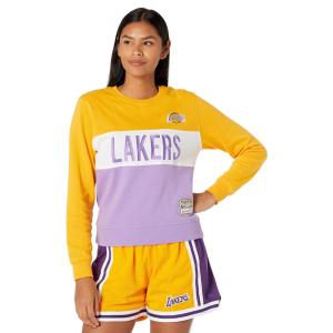 ミッチェル&ネス (Mitchell & Ness) レディース トップス Nba Color-Block Crew 2.0 Lakers (Light Purple)｜nul-select