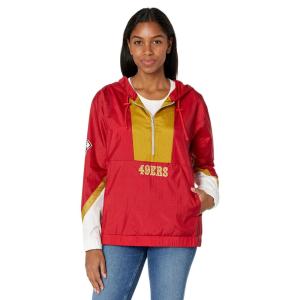 ミッチェル&ネス (Mitchell & Ness) レディース ジャケット アウター Nfl 1/2 Zip Windbreaker 2.0 49Ers (White)｜nul-select