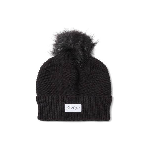 ハーレー (Hurley) レディース ニット 帽子 Candace Pom Beanie (Bla...