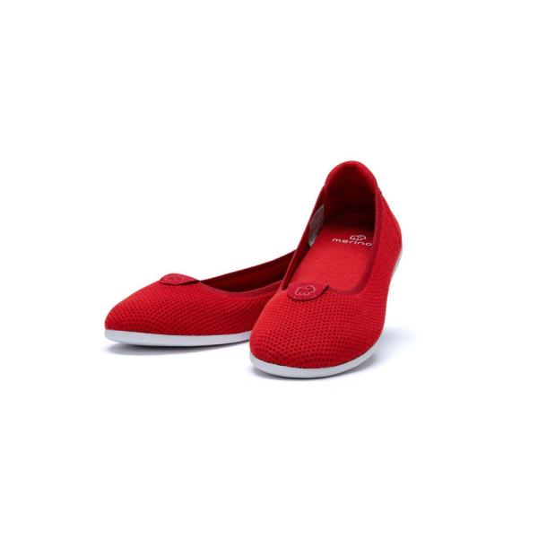 メリノ (Merinos) レディース スリッポン・フラット シューズ・靴 Flat (Red)