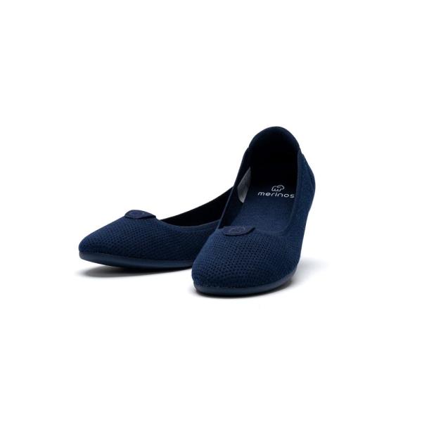 メリノ (Merinos) レディース スリッポン・フラット シューズ・靴 Flat (Navy)