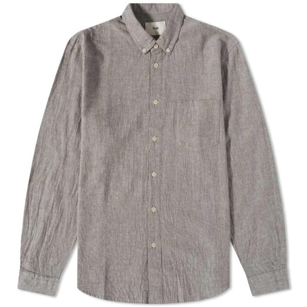 フォーク (Folk) メンズ シャツ トップス Relaxed Fit Shirt (Taupe ...