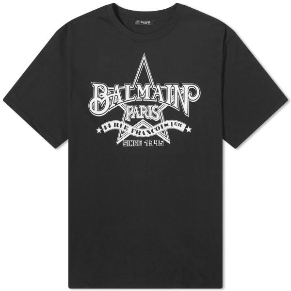 バルマン (Balmain) メンズ Tシャツ トップス Star Logo T-Shirt (Bl...