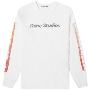 アクネ ストゥディオズ (Acne Studios) メンズ 長袖Tシャツ トップス Etez Sports Long Sleeve T-Shirt (Optic White)｜nul-select