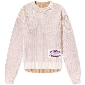 アクネ ストゥディオズ (Acne Studios) メンズ ニット・セーター トップス Knitted Jumper (Pale Pink/Vintage Beige)｜nul-select