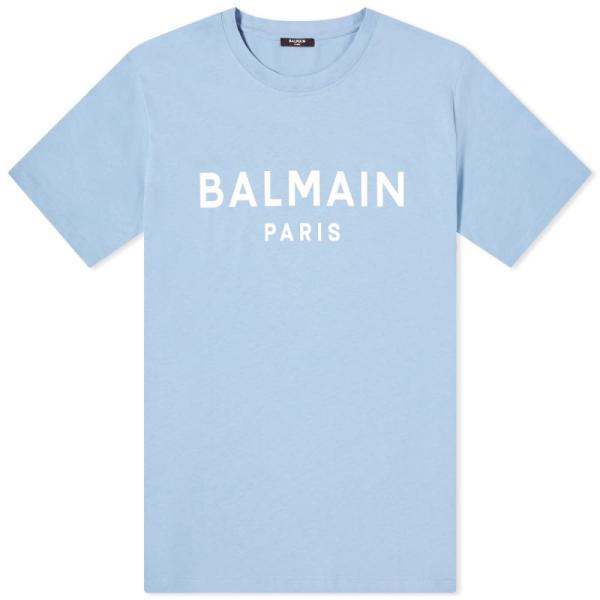 バルマン (Balmain) メンズ Tシャツ トップス Paris Logo T-Shirt (P...