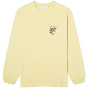 グラミチ (Gramicci) メンズ 長袖Tシャツ トップス Sticky Frog Long Sleeve T-Shirt (Foggy Lemon)｜nul-select