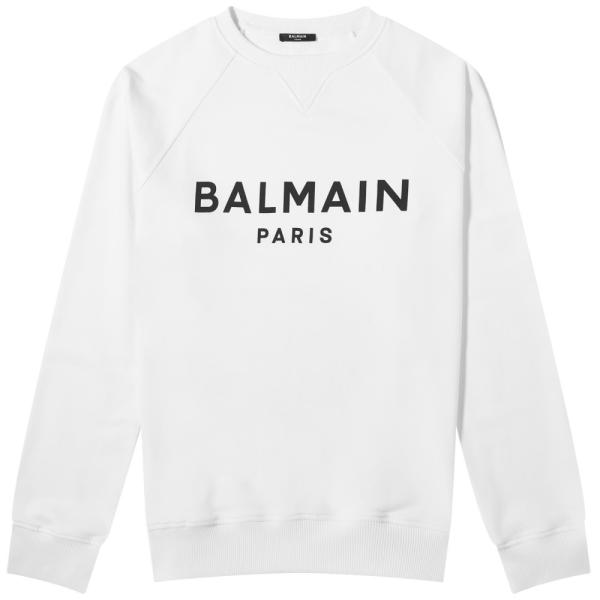 バルマン (Balmain) メンズ スウェット・トレーナー トップス Paris Logo Cre...