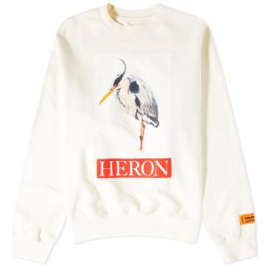 ヘロン プレストン (Heron Preston) メンズ スウェット・トレーナー トップス Black And White Heron Crew Sweat (Ivory)｜nul-select