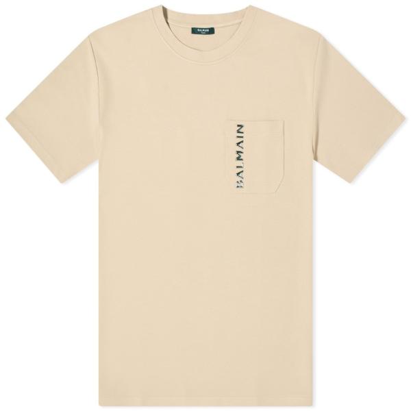 バルマン (Balmain) メンズ Tシャツ トップス Laminato Logo T-Shirt...