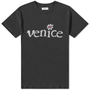 ERL レディース Tシャツ トップス Venice T-Shirt (Black)｜nul-select