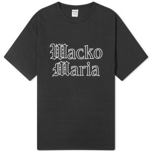ワコマリア (Wacko Maria) メンズ Tシャツ トップス Heavyweight Gothic Logo T-Shirt (Black)