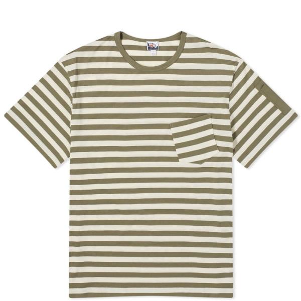 サンスペル (Sunspel) メンズ Tシャツ X Nigel Cabourn Stripe Po...