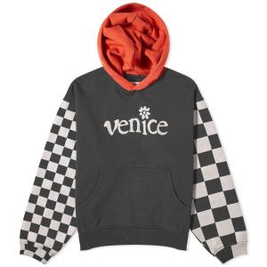 ERL メンズ パーカー トップス Venice Checkerboard Popover Hoodie (Black/White)｜nul-select
