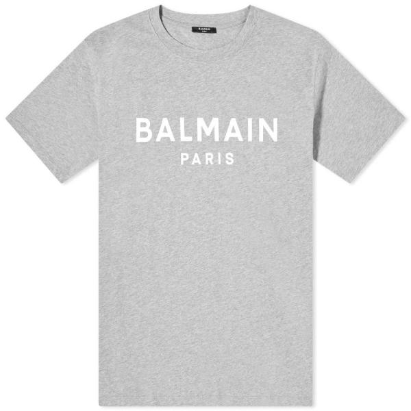 バルマン (Balmain) メンズ Tシャツ トップス Paris Logo T-Shirt (G...